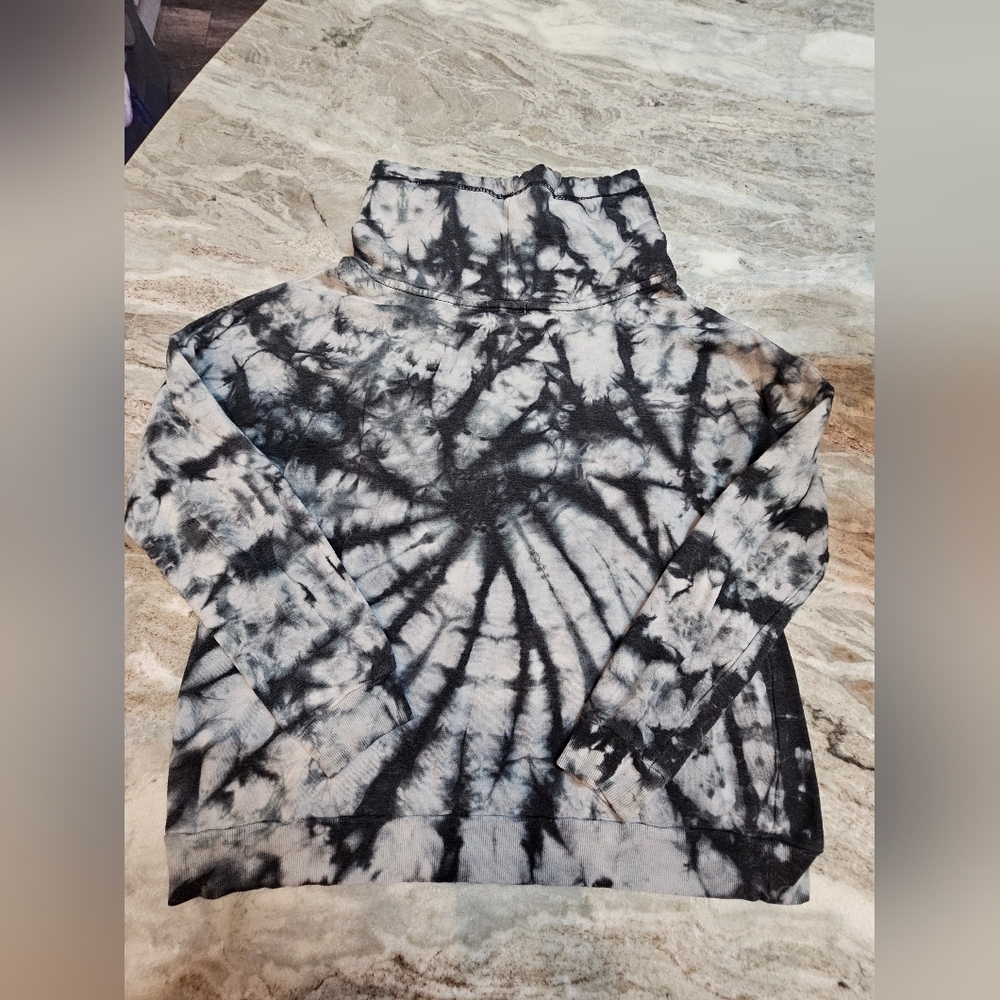 Simply Southern Collection Tie-Dye Pullover Sweatshirt Gray Black White Size XL - Picture 9 of 10